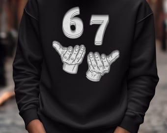 Six Seven Meme Funny Personalized Shirt, Hands Sign Viral Meme Funny Graphic Tee, Hands Up Down Vibes Custom Gift For Kids Unisex T-Shirt