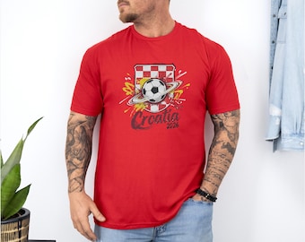 Croatia Inspired Soccer 2026 Splash Graphic Tee, Colorful Fan Artwork Athletic Sportswear Design, Global Tournament Supporter Unisex Shirt