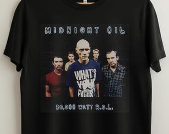 Midnight Oil Vintage Rare T-shirt, Soft Thin Black Tee Shirt