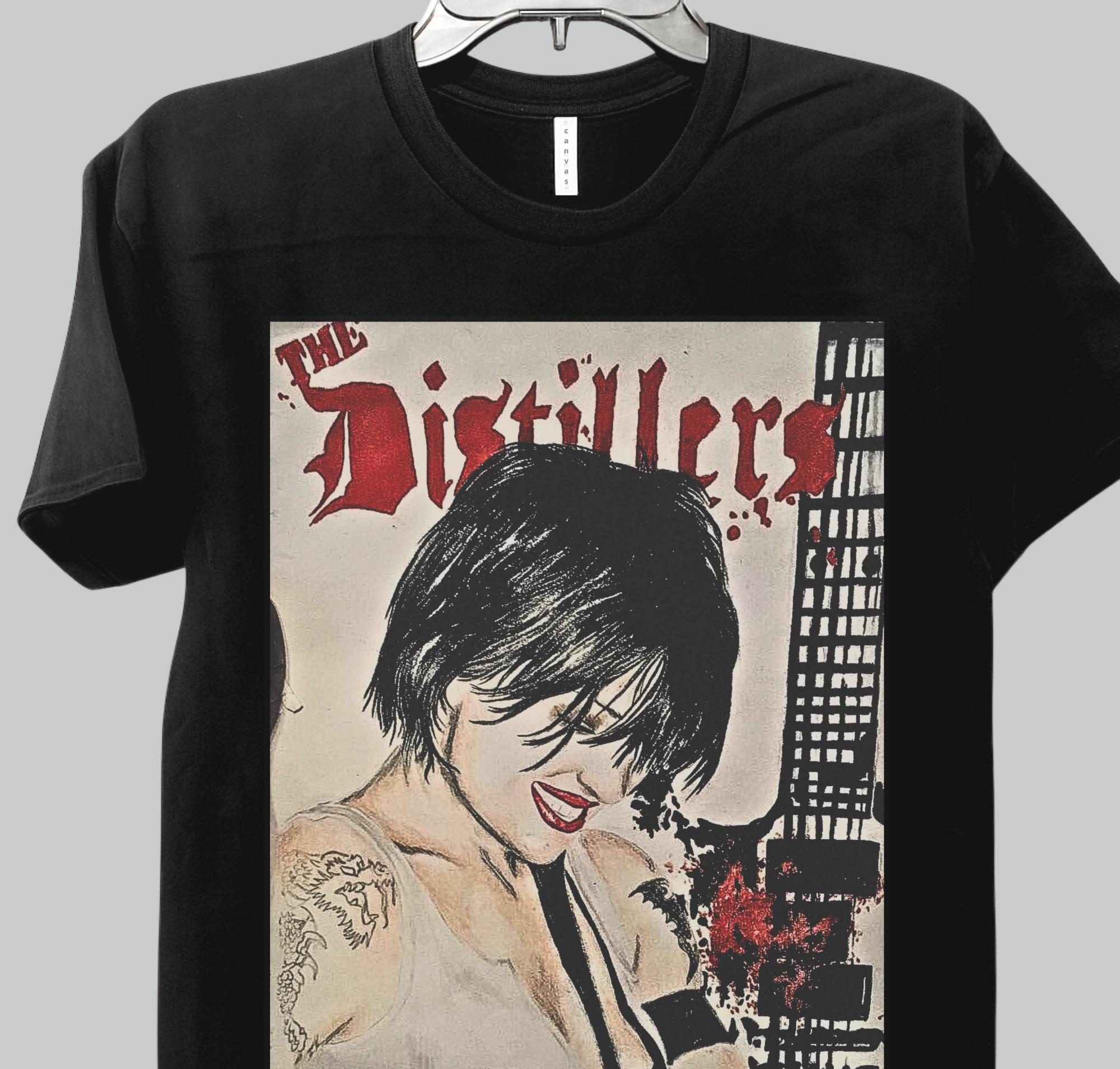 ミュージシャン The Distillers/2009'Tour T Shirt The Distillers punk rock band Black Unisex All sizes T-shirt