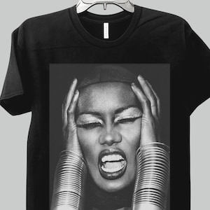 Grace Jones T-Shirt | 70s 80s Disco Icon Graphic Tee | Art Pop Vintage Style Shirt | Music Fashion Legend Gift | Retro Club Culture Top Gift