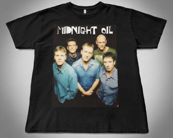 Midnight Oil Vintage Rare T-shirt, Soft Thin Black Tee Shirt