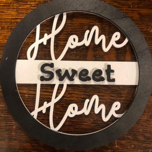 &quot;Home Sweet Home&quot; - Schild - 20 cm - rustikale Wohnkultur | Handgefertigte Holzwandkunst, Bauernhaus-Stil, gemütliches Einweihungsgeschenk, hochwertige Wohndekoration