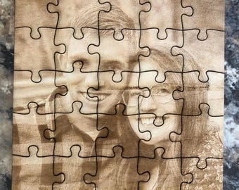 Engraved Photo Wooden Puzzle: 5x5 Personalized Keepsake