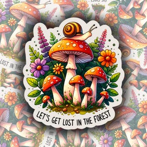 Let’s get Lost In The Forest Sticker | Holographisch | Vinyl | Wasserfest | Zubehör | Wunderliches Abenteuer | Verliere dich | Erforsche die Natur