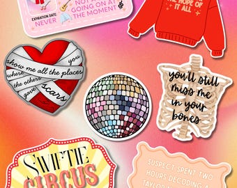 Holographic Swiftie Inspired Stickers: Waterproof Vinyl Decals
