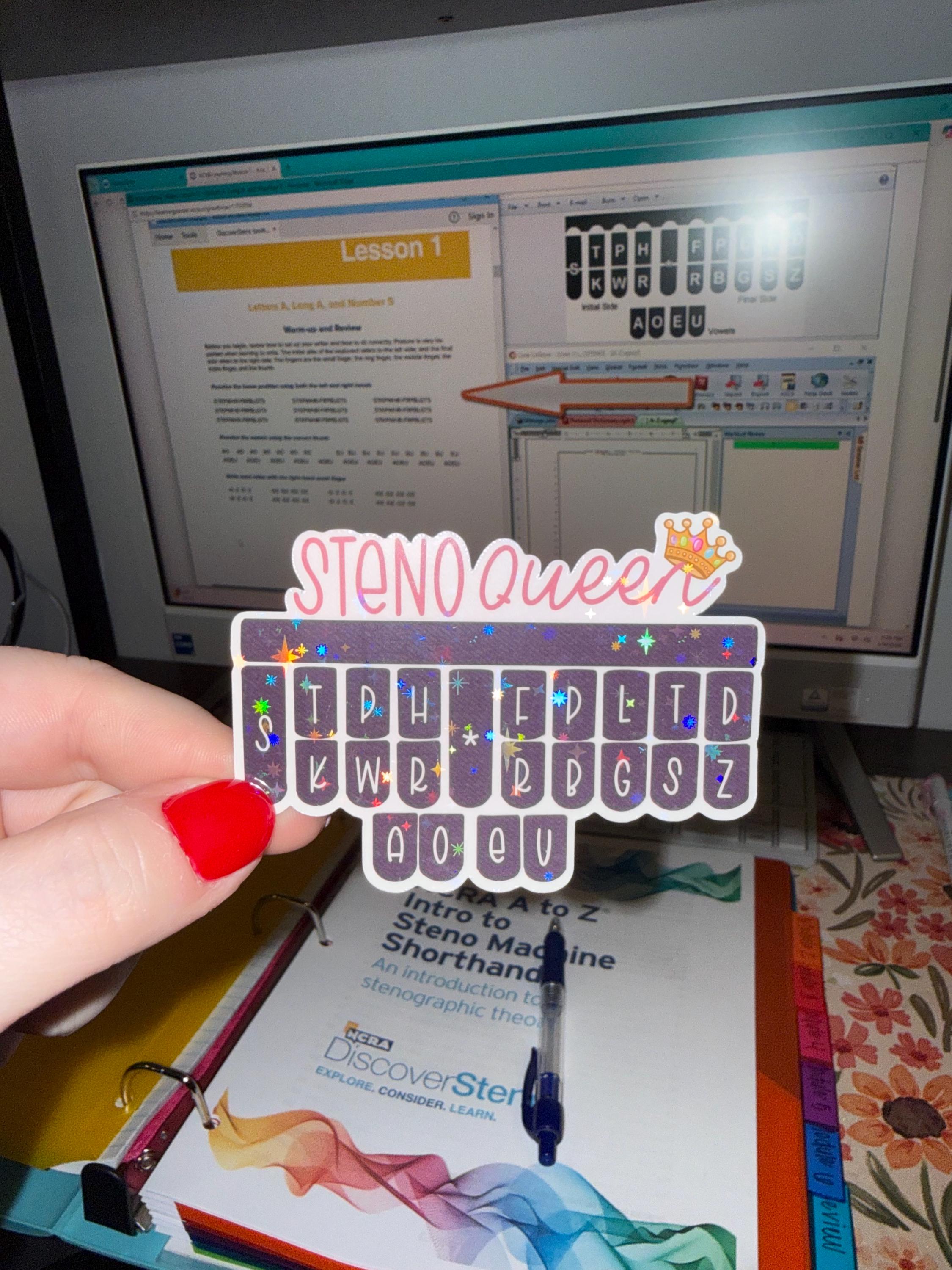 Repoting Room Sticker Steno Queen Sticker | Court Reporting Student Gift - Etsy