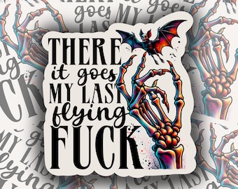 Holografische sticker My Last Flying F**k: vinylsticker humor