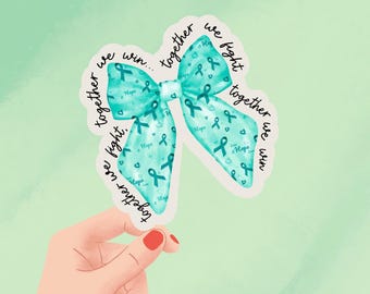 Adhesivo holográfico de vinilo para concienciar sobre el cáncer de cuello uterino: cinta verde azulado