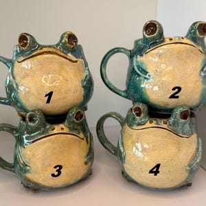 Handmade Ceramic Frog Mug: Whimsical Pottery Tea Cup image 2