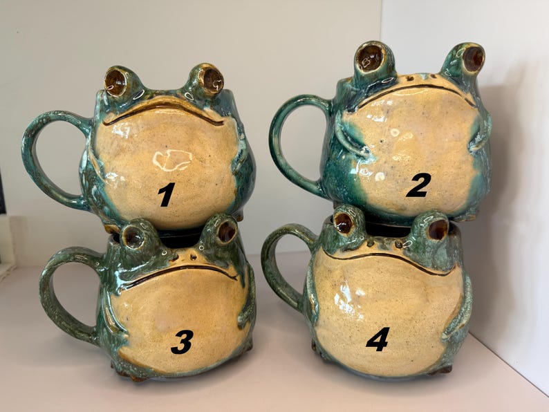 Handmade Ceramic Frog Mug: Whimsical Pottery Tea Cup image 2