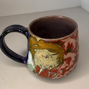 Taza de cerámica hecha a mano: Cerámica floral inspirada en el anime El viaje de Chihiro
