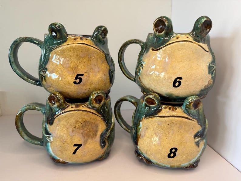 Handmade Ceramic Frog Mug: Whimsical Pottery Tea Cup image 4