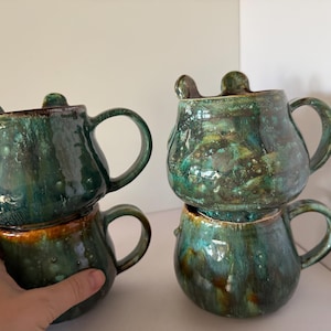 Handmade Ceramic Frog Mug: Whimsical Pottery Tea Cup image 5