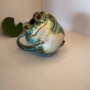 Handmade Ceramic Frog Mug: Whimsical Pottery Tea Cup image 8