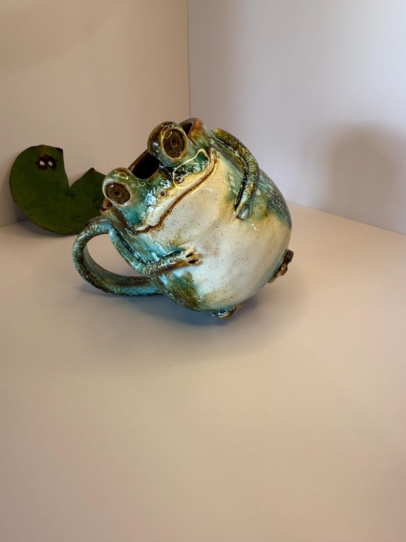 Handmade Ceramic Frog Mug: Whimsical Pottery Tea Cup image 8