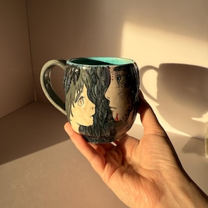 Howl's Moving Castle Mug: Hand-Painted Anime Pottery Cup