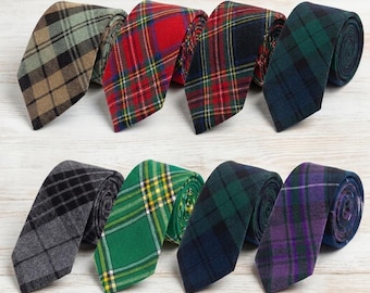 Scottish Tartan Neck Tie For Men Acrylic Twill Plaid Highland Dress