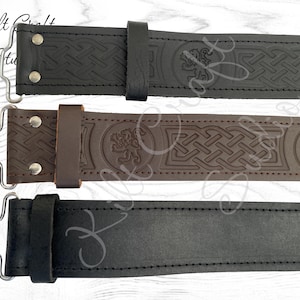 Cinturón de cuero para falda escocesa, talla ajustable, de piel de vaca, para bodas y fiestas.