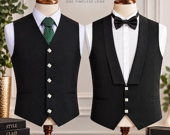 Argyle Waistcoat Prince Charlie vest Scottish Kilt Attire Thistle Buttons