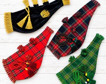 Scottish Bagpipe Cover Highland Air Bag Tartan with Cord Military band Accessory