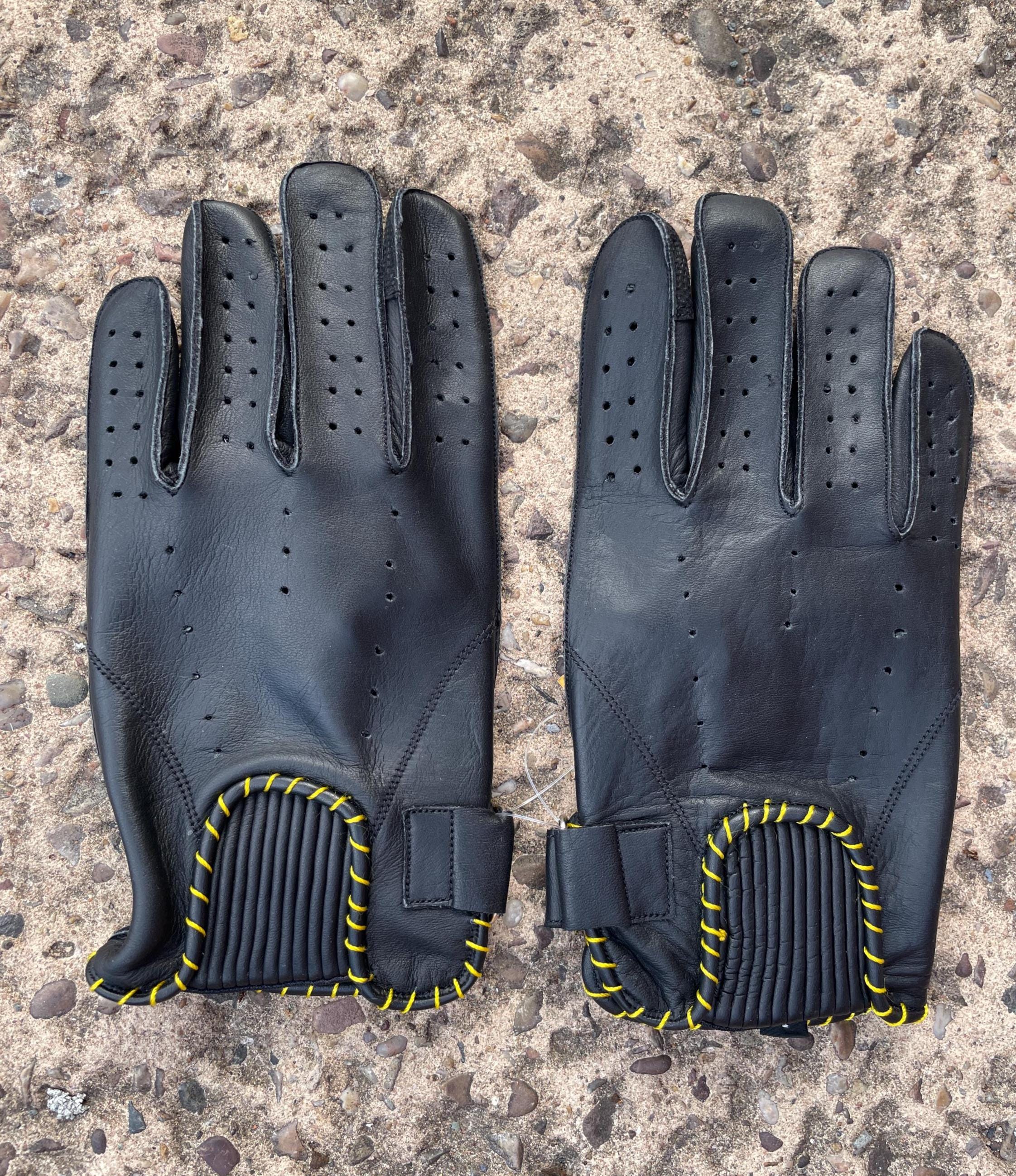 通気性のあるレトロバイク用レザーグローブ ヴィンテージ オールド
