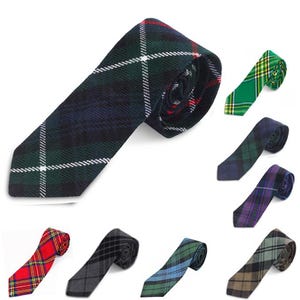 Scottish Tartan Neck Tie For Men Acrylic Twill Plaid Highland Dress