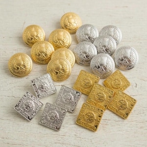 Replacement Button Scottish Emblem Uniform Coat Vest Arts Crafts Highland Dress - Set of 15