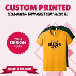 Custom Youth T-Shirt, Personalized Crewneck Shirt, Add Your Own Text, Customize Unisex Tee, Your Design Youth Shirts, Gift For Children
