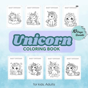 Unicorn Coloring Pages for Kids and Adults | Printable Unicorn Sheets for Girls | Magical PDF Coloring Book Download