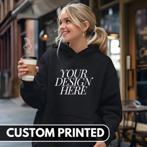 Business Logo Custom Men&#39;s Hoodie, Design your Hoodie words on back, Custom Hoodies with logo, Personalized Hoodie, Custom Text Hoodie Gift