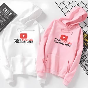 Custom Youtube Hoodie, Personalized Youtube Channel, Custom Funny Youtube Hoodies, Promote Your Youtbe Channel, Gift for Youtuber & Streamer