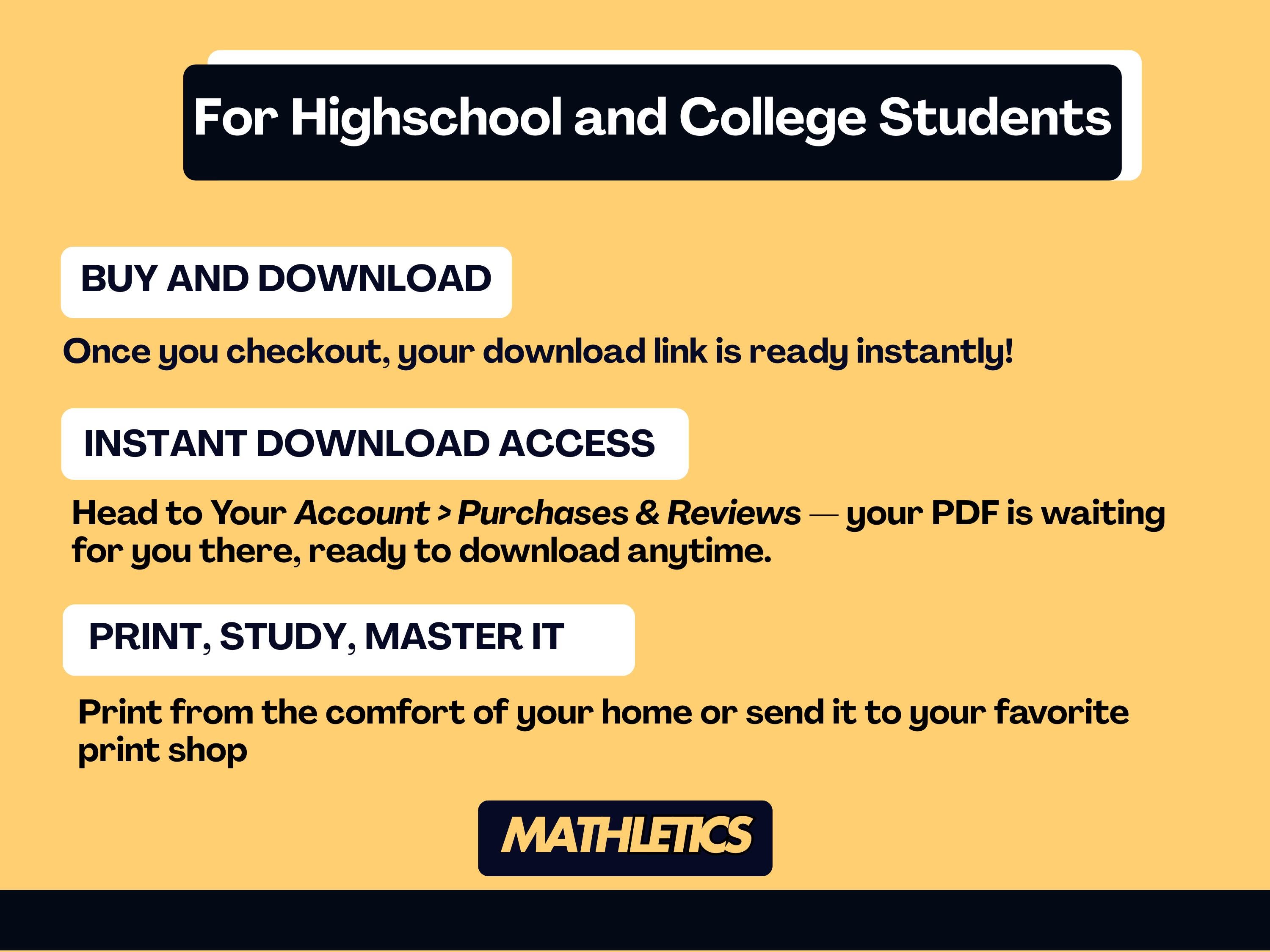 Quadratic Functions Cheat Sheet | Parabola Chart & Formula Guide ...