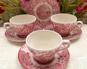 Price is for 1 Cup and 1 Saucer. Pink Broadhurst Ironstone The Constable Series Staffordshire. Cup and Saucer Set 200 ml (6.8 oz). Staining!