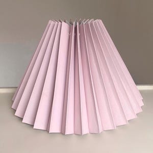 Pleated Beautiful Mat Pale Pink Lamp Shade with Clip on Frame. Scandinavian Style Nordic "Plisse". Please See Photos and Read Description!