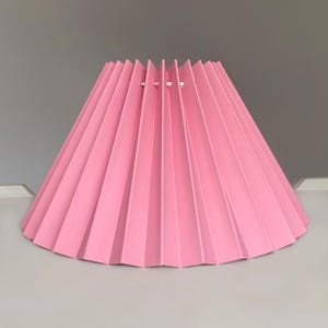 Watermelon Pink Beautiful Pleated Artisan Lamp Shade with Clip on Frame. Scandinavian Style Nordic "Plisse". Please Read Description!