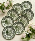 Price is for 1 Saucer. Old Inns Series 14 cm Diameter Saucer. Rare Green and Off White Ironstone Staffordshire. Collectible English Fajance