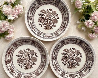 Price is for 1 Plate. Deep Plate 19 cm Diameter Brown Dorset Wood & Sons Burslem Made in England. Off White Vintage English Fajance