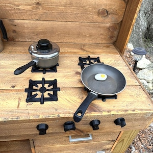 Mud Kitchen Grill Burner and Knobs, Kids Pretend Play, Montessori Outdoor Play Accessories image 7