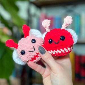 Crochet Love Bug Stuffed Animal – Handmade Amigurumi Plush, Unique Gift for Kids & Adults