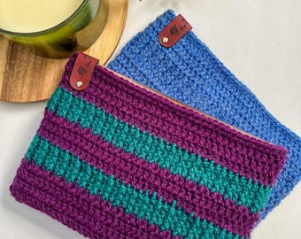 Purple & Teal Crochet Book Sleeve: Handmade Book Protector