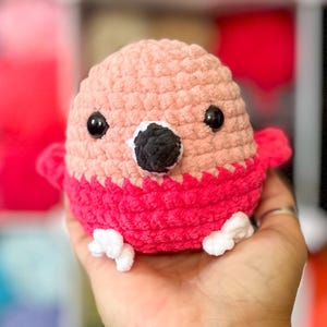 Pink Flamingo Plushy, Crochet, Crochet Amigurumi, Flamingo, Flamingo Stuffie, Crochet Plushy, Handmade, Pink Bird, Ready to Ship
