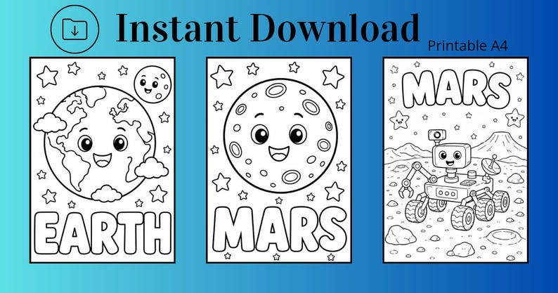 Solar System Coloring Book | 20 Coloring Pages for Kids (PDF) - Etsy Canada