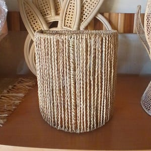 Handmade Wicker Wall Sconce • Boho Rattan Light