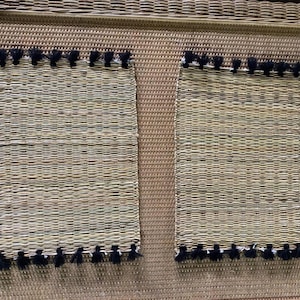 Handmade Straw Placemats with Boho Tassels: Rustic Farmhouse Decor