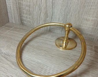 Unlacquered Brass Towel Ring – Handmade Vintage Bathroom Hardware