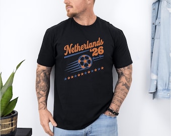Netherlands 26' Vintage Style Soccer Club Graphic Tee, Inspired Bosnian Proud Ball Supporters Design, 2026 Football World Unisex T-Shirt