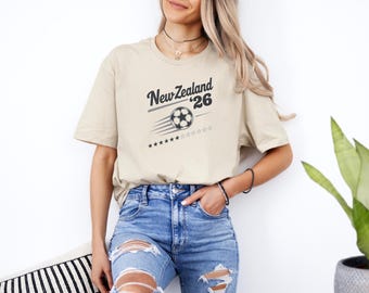 New Zealand 26' Vintage Style Soccer Club Graphic Tee, Retro Inspired Bosnian Proud Ball Supporters Design, 2026 Football World Unisex Shirt