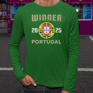 Portugal Winner Badge Logo, European Nations Soccer Champions 2025, Portuguese Flag Graphic Tee, Personalized Gift for Portugal Fans