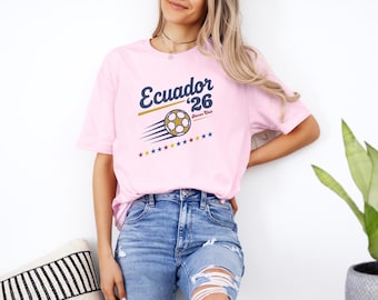 Ecuador 26' Vintage Style Soccer Club Graphic Tee, Retro Inspired Bosnian Proud Ball Supporters Design, 2026 Football World Unisex T-Shirt